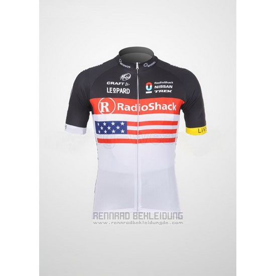 2012 Fahrradbekleidung Radioshack Champion Stati Uniti Trikot Kurzarm und Tragerhose